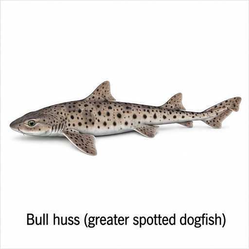 Species identification image for Bull huss (greater spotted dogfish)