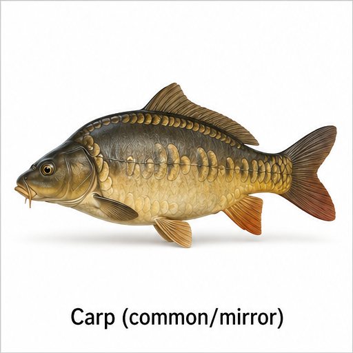 Common and mirror carp identification artwork